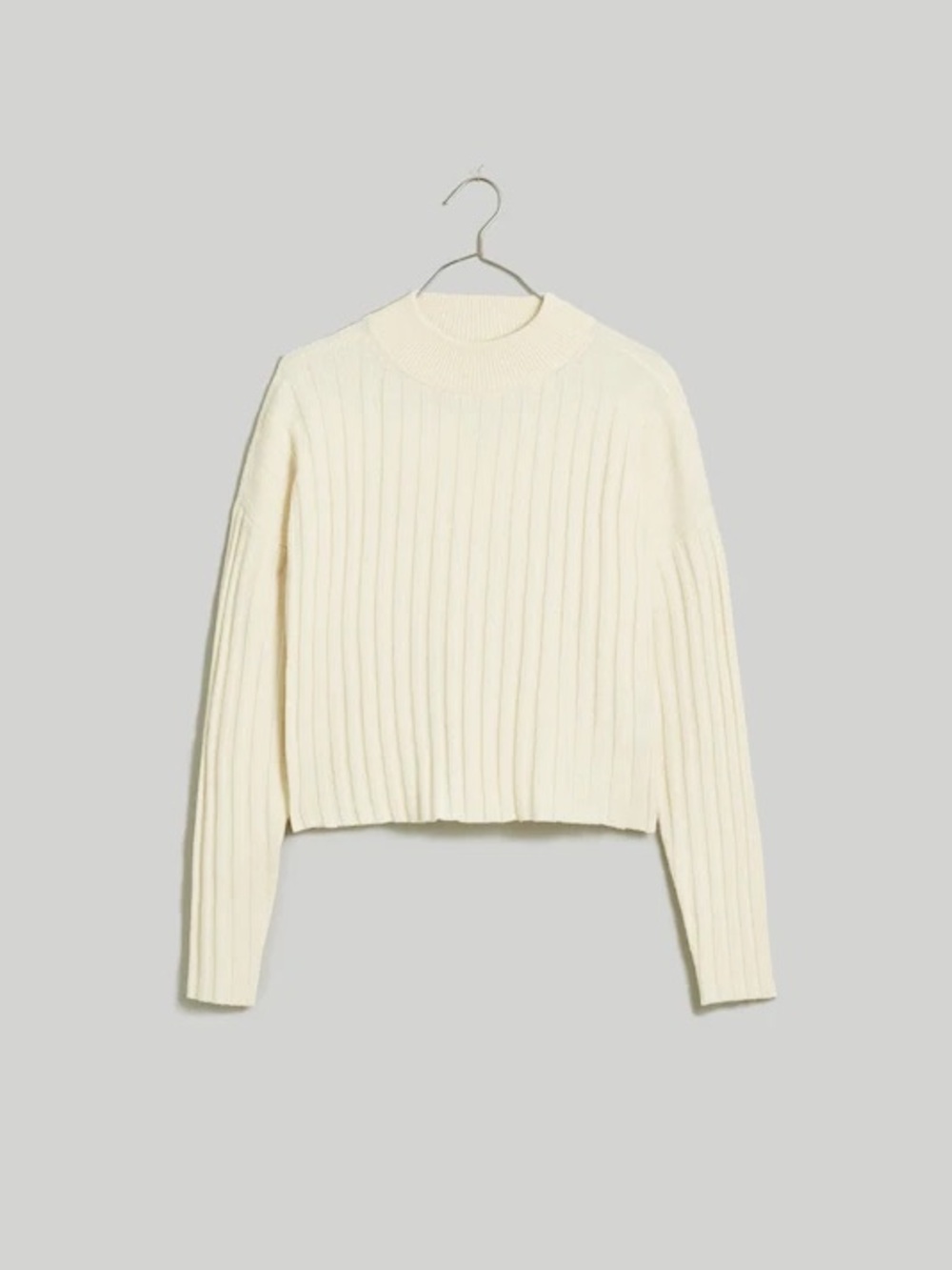 NWT Madewell Mockneck Crop Sweater in Antique Cream (XL)